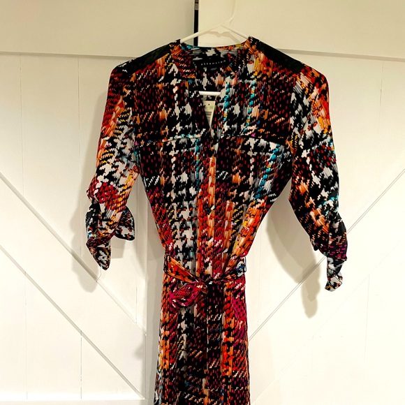 Multicolor print button up dress. NWT. Size XS. Attention brand - Picture 1 of 1